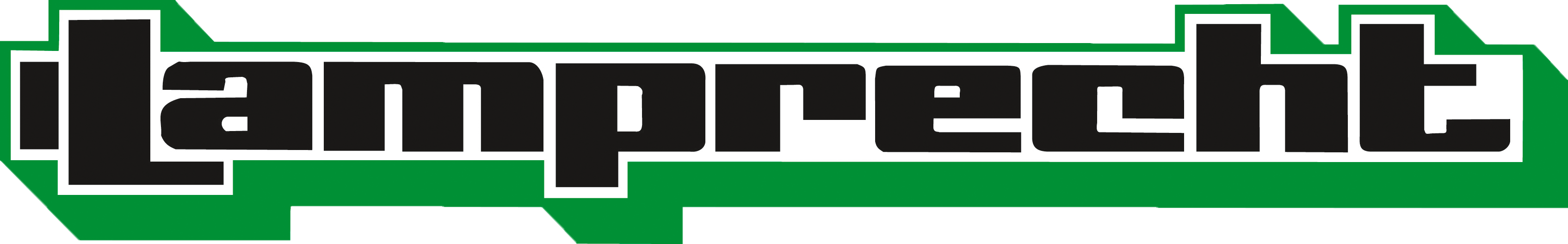 Logo der Firma Lamprecht GmbH & Co. KG. Der Name Lamprecht in schwarzen Buchstaben mit grünen Rahmen auf weißen Hintergrund