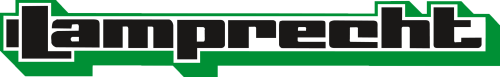 Logo der Firma Lamprecht GmbH & Co. KG. Der Name Lamprecht in schwarzen Buchstaben mit grünen Rahmen auf weißen Hintergrund